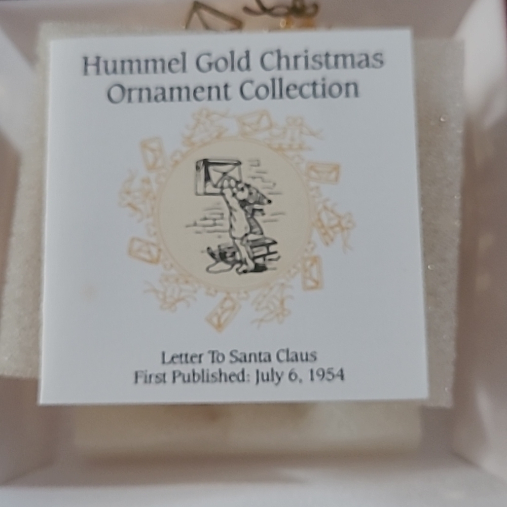 Vintage 1988 Hummel 24kt  Gold  finish Christmas ornaments collection Bundled 4 - Picture 3 of 10
